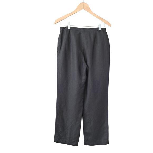 Calvin Klein Black Linen Blend Wide Leg Pants Size 4 (28" Inseam) - Picture 9 of 10